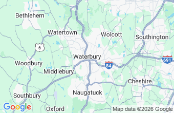 Map of Waterbury